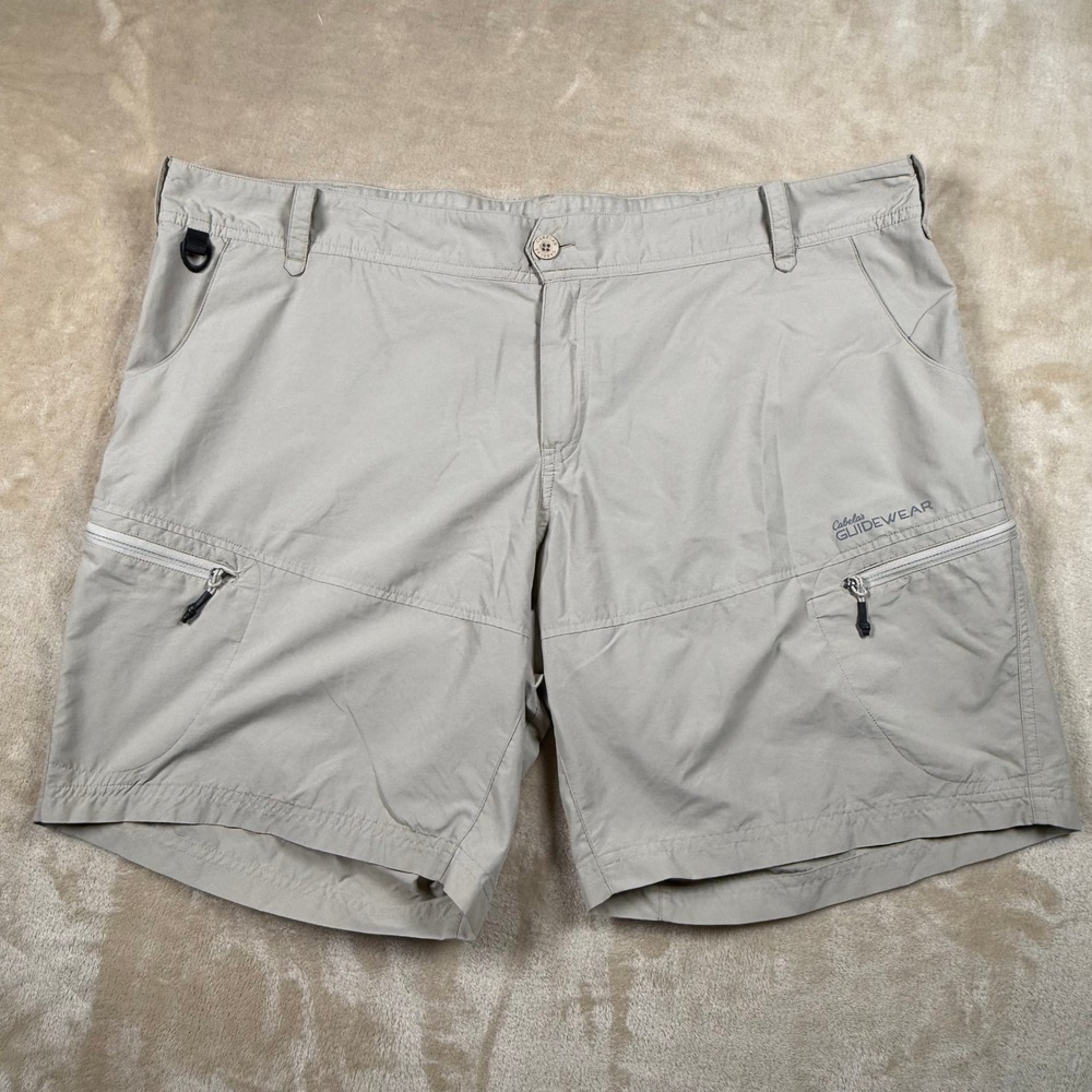 Cabela's Guidewear 2XL Tan Outdoor Zip Pocket Utility Shorts Hiking Fishing